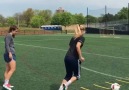 Female soccer players trainning