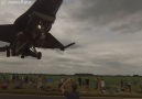 F16 Fighter Jet Pilot Performs Very Low Pass