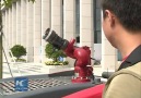 Fire-fighting robot at Internet Plus Expo