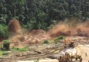 Flash flood swallows heavy equipment