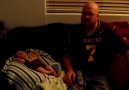 Funny Baby Celebrates With Excited Dad
