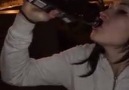 Girl made a $50 bet that she can drink the whole bottle of Jack Daniels
