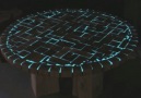 Glowing resin table