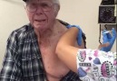 Grandpa scared of needle