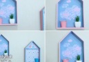 How to decorate wooden houses with chalk paint and collage By El Mundo de Isa