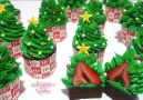How to Make Christmas Tree Cupcakes! (with a strawberry surpri...