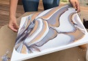 Janelle Flom - ARTISTS CREATES MARBLE DESIGN ON CANVAS