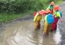 Just enough rain this morning for puddle play.