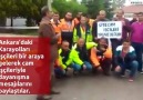 Karayolları işçilerinden cam işçilerine destek