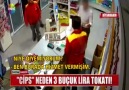 35 liraya cips mi olur diyip kasiyer tokatlamak