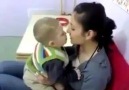 little boy want to kiss a girl . :)