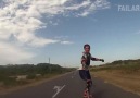 Longboarder gets towed and crashes hard