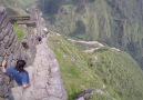 Machu Picchu the descent of the vertical stairs, "The Stears o...