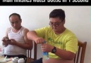 Man Finishes Water Bottle In 1 Second