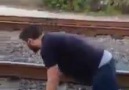 Man(with balls of steel) vs. Train??