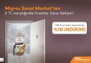 Migros kasasından 2&kod alın Sanal Markette 20 indirim kazanın.