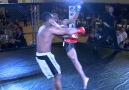 MMA high-kick knockout in a jump