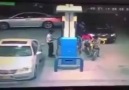 Motorcycle Burn at Gas Station and,,,