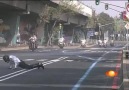 Motorcycle Cop Police Speed Bump Fail