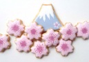 Mount Fuji and Sakura Blossom Cookies