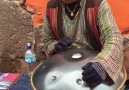Musician Plays Hang Drum in Peruvian Valley