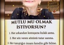 Mutlu mu olmak istiyorsun