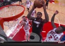 Nate Robinson blocks the shot of LeBron James