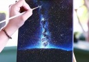 Night sky painting by Marsupial Pudding