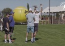 Novak Djokovic resistance training with bands.