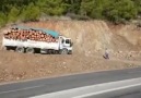 Odun Yüklü Kamyon Devriliyor !!!