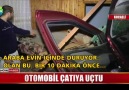 Otomobil çatıya uçtu!