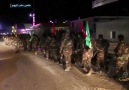 Özgür Suriye Ordusu ellerinde Türk bayraklarıyla Afrin yolunda.