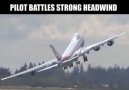 Pilot Battles Strong Headwind From Takeoff