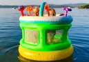 Play with giant float in the lakeWatching full viddeo Bublik Kids show