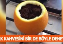 Portakal kabuğunda Türk kahvesi pişirmek