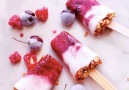 Raspberry Yoghurt Granola Popsicles