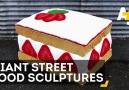 Recycling Old Mattresses into Giant Food Sculptures