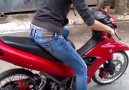 Red Motorcycle Girl Fail