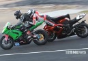 Rider catches a ride with his competitor, and makes him crash.