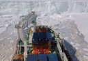 SA Agulhas II making its way to the Antarctic ice shelf