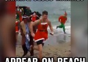 Santa And Jesus Marines Appear On Beach