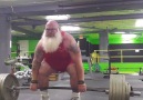 Santa Deadlifting Heavy Weights