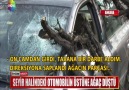 SEYİR HALİNDEKİ OTOMOBİLİN ÜSTÜNE AĞAÇ DÜŞTÜ