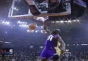 Shaq dropping a 360 dunk.