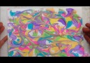 Shaving marbled paper