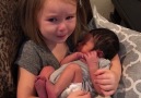She gets so emotional as soon as she meets her baby cousin!
