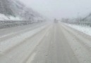 Sinop-Boyabat yolunda kar yağışı...