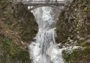 Snowfall at Multnomah Falls Oregon