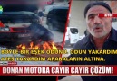 Soğuktan donan motoru böyle ısıttı