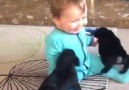 SOOOO CUTE. . . . PUPPIES TRY TO KISS THE BABY....N SUCCEED